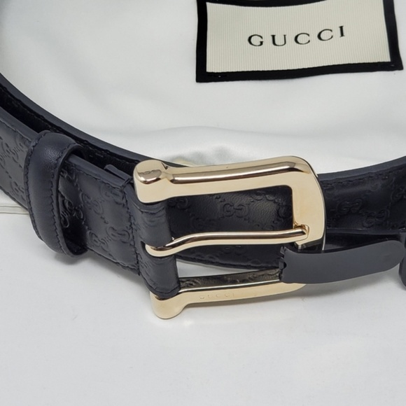 Auth Gucci Guccissima Black Buckle Belt 85 - Picture 4 of 7